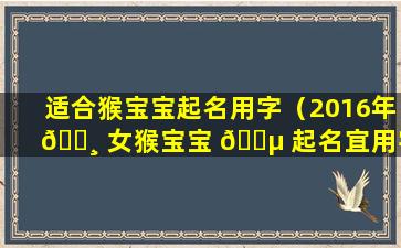 适合猴宝宝起名用字（2016年 🕸 女猴宝宝 🌵 起名宜用字）